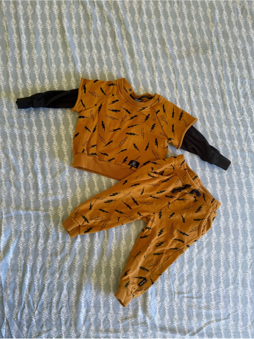 Volcom Baby Toddler Rust Lightning-Print Matching Jogger Set